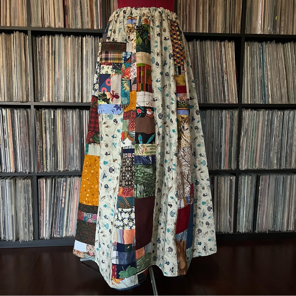 Handmade hippie patchwork skirt festival pocket vintage PHISH